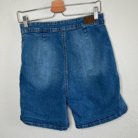 Hell Bunny Womens High Waisted Retro Pinup Denim Shorts Size Medium - Picture 2 of 11